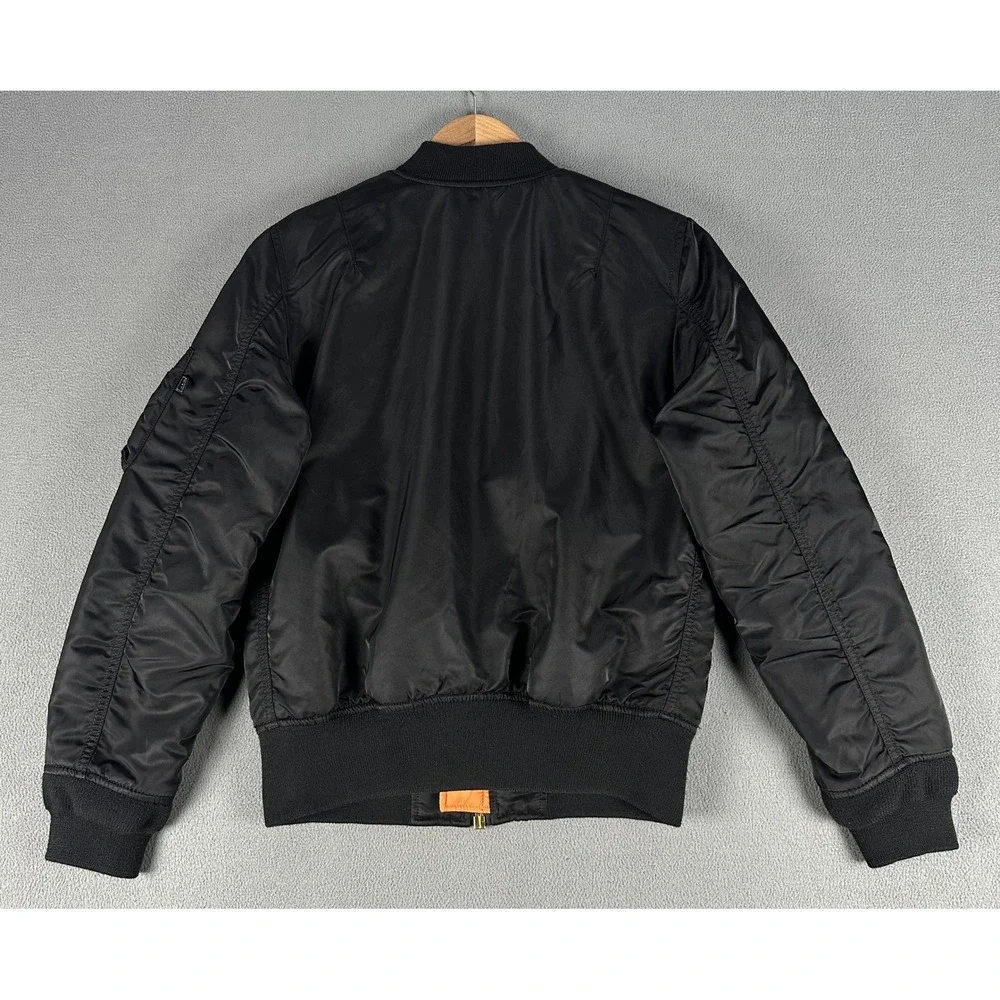 Alpha Industries Bomber Jacket Small Black MA-1 Flight Military Fighter Pilot